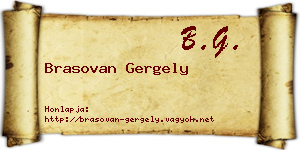 Brasovan Gergely névjegykártya